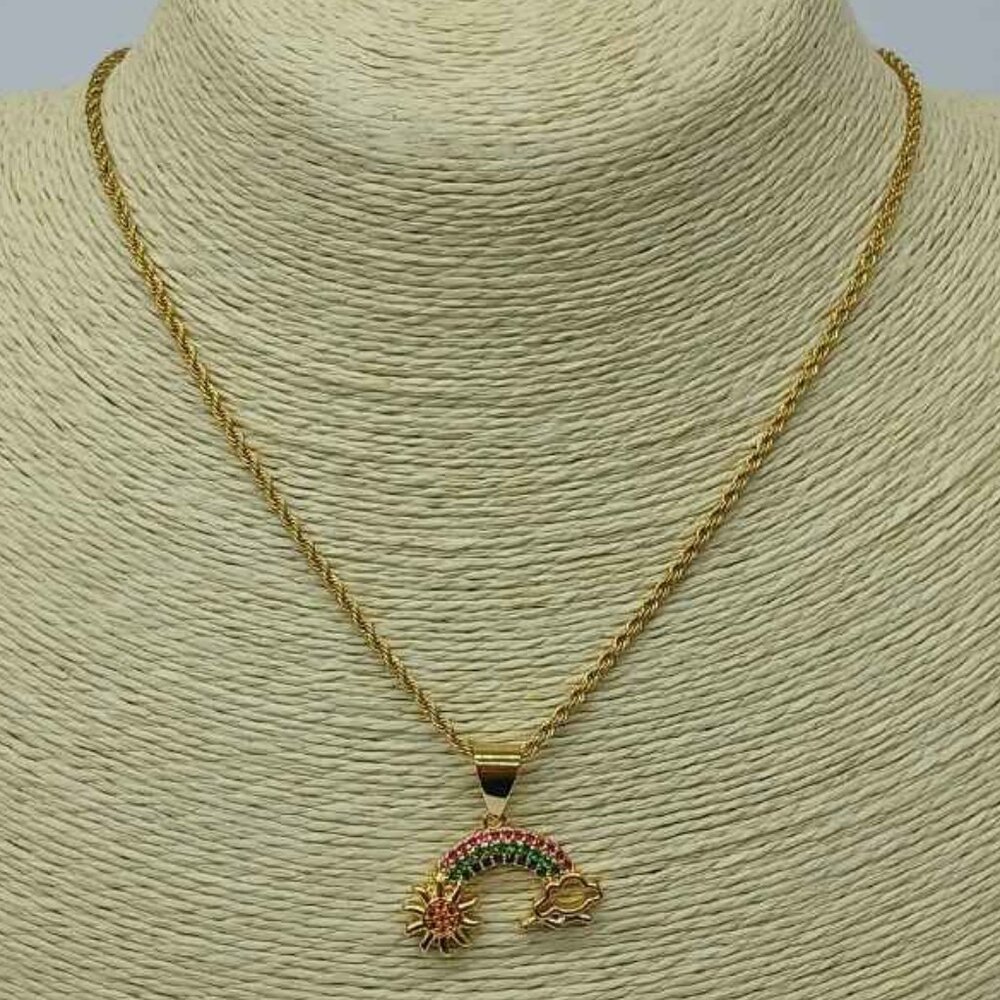 Stainless steel necklaces , new with tags , color gold